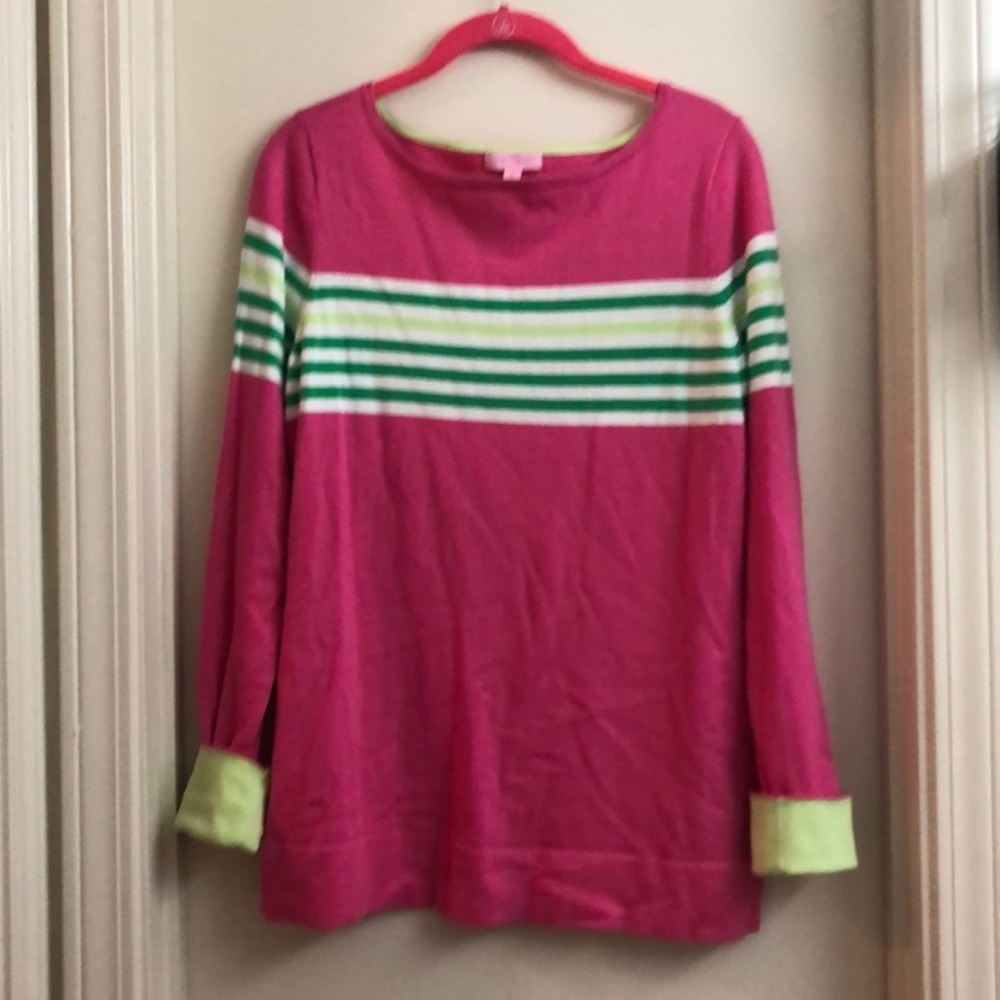 Lily Pulitzer sweater  pink designed w stripes